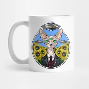 Sphynx Cat Alien Abduction Mug